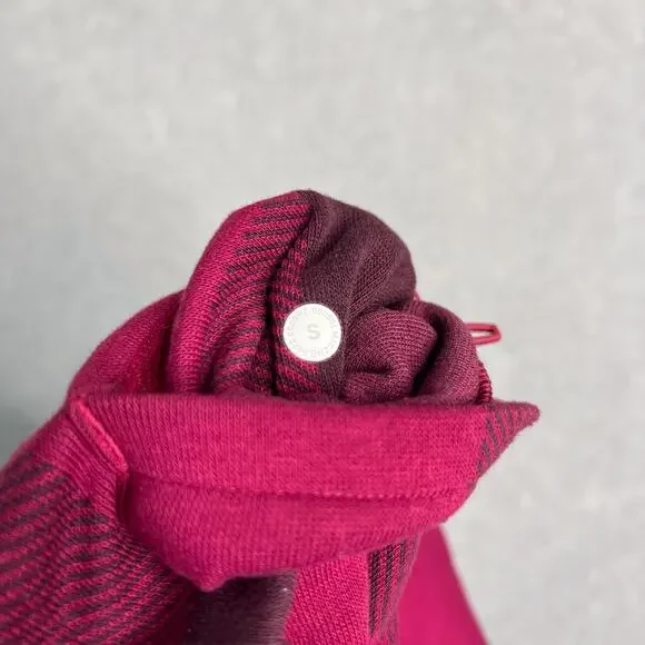 Lululemon Shirt Mens S Soft Knit Overshirt in Check Plaid Cassis Pomegranate - Picture 8 of 8